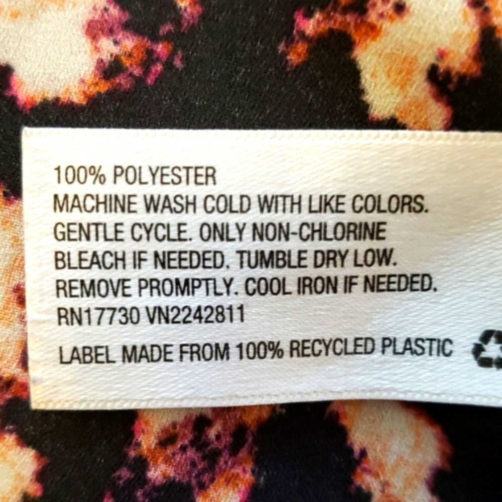 Ava & Viv 1X Floral Black and Pink Blouse - Picture 7 of 7